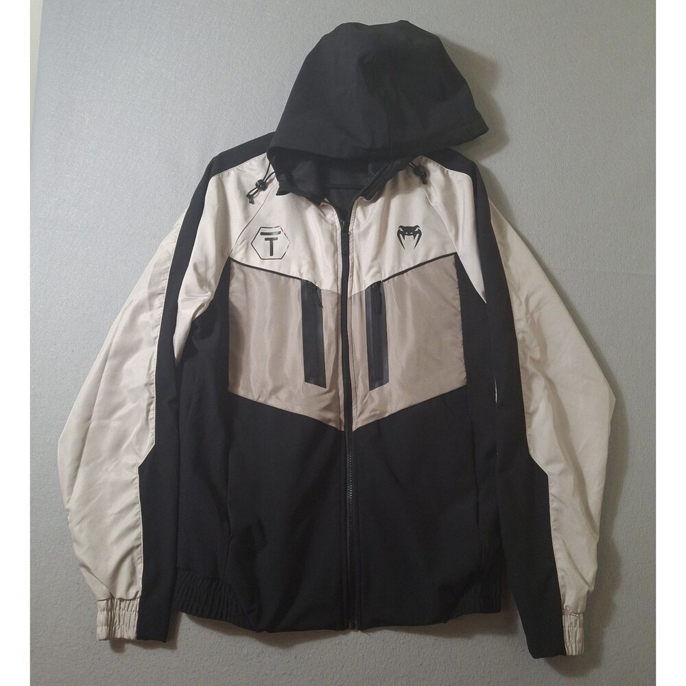 Venum Transcendent Titans Evolve Track Jacket Men’s Large Beige Black Snake Logo